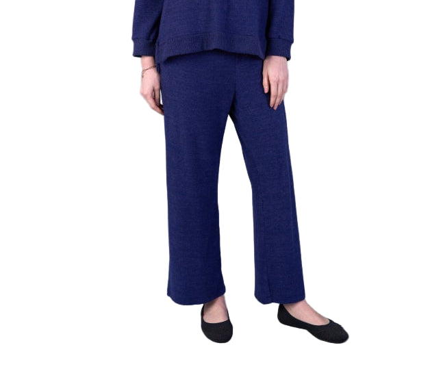 Shana Fleece Sweater Pants with Pockets Navy X-Large