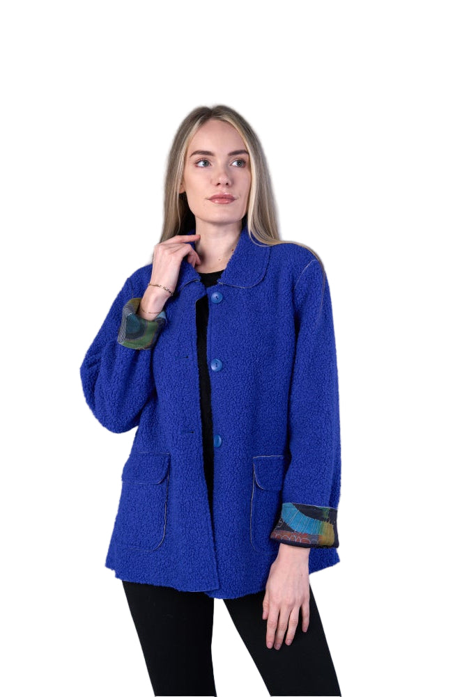 Shana Fur Suede Reversable Jacket Multicolored X-Large