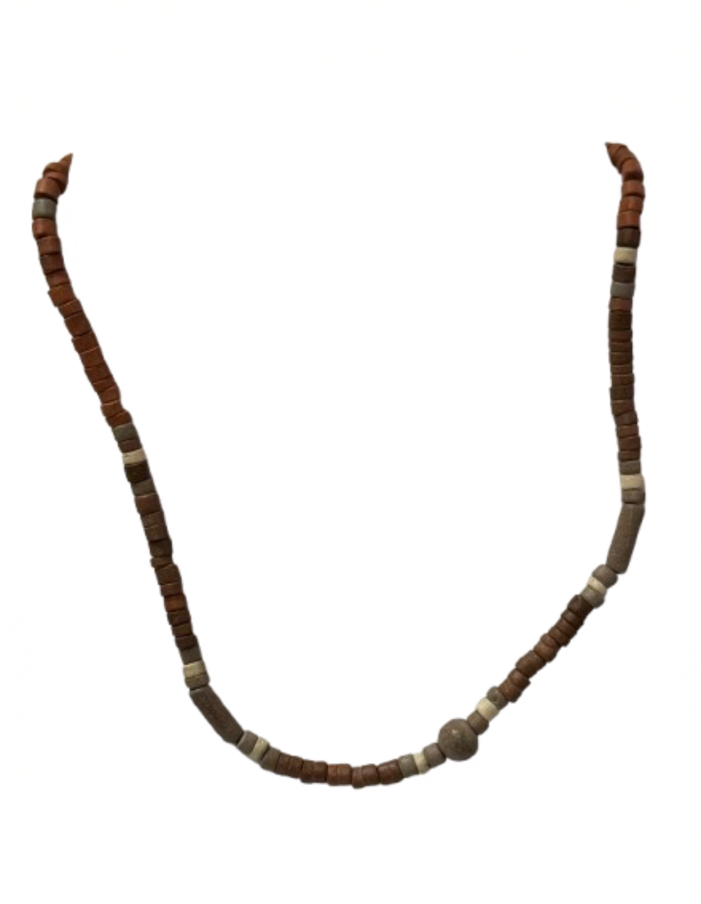 Earth Tones Small Clay Bead Necklace | Preowned