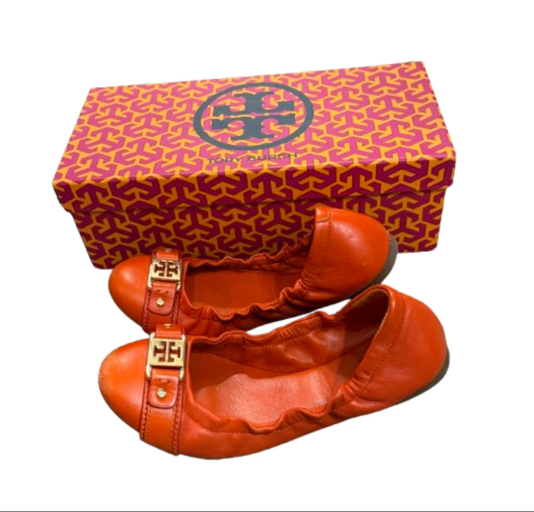 Tory Burch Shoes Orange Flats SZ 6.5 | Preowned