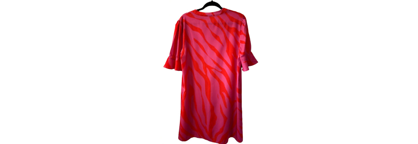 Zebra Striped Dress Pink and Red - XL | Preowned