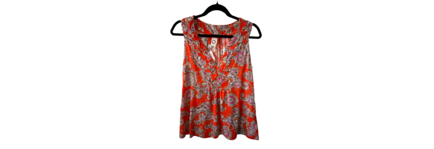 Akemi & Ku Orange Paisley Tank Top - MD | Preowned