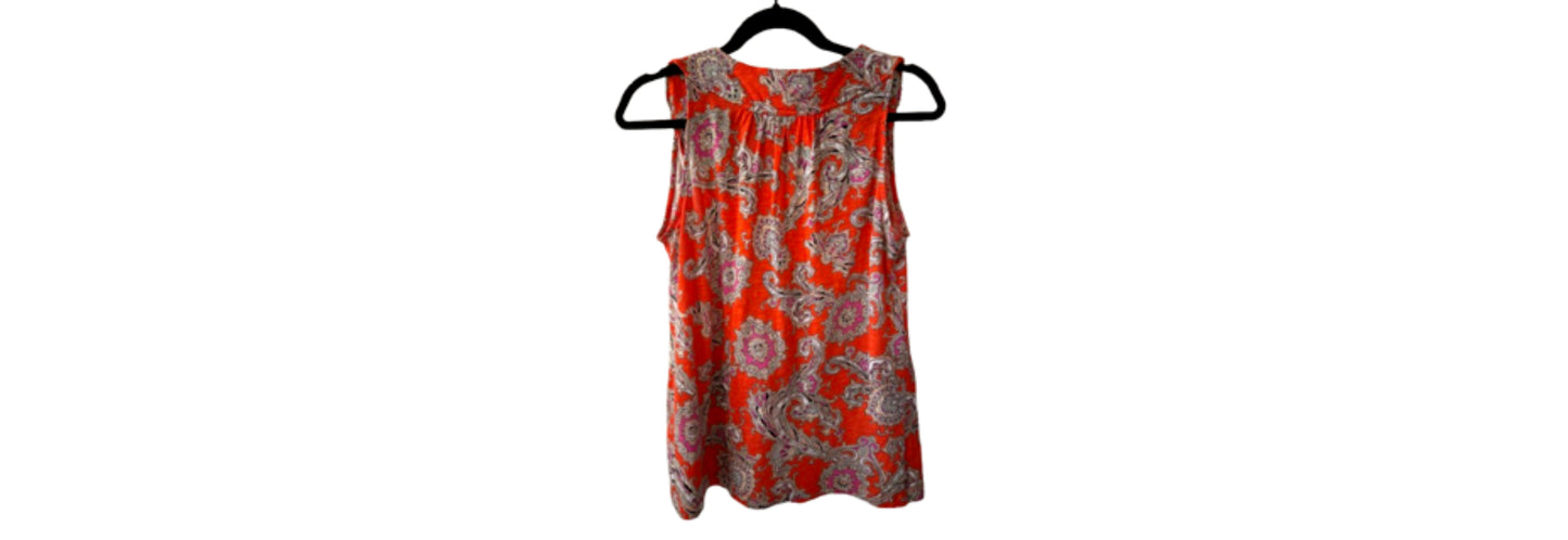 Akemi & Ku Orange Paisley Tank Top - MD | Preowned