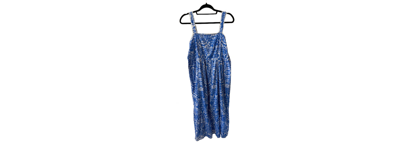 June Conally Ikat Blue Dress - MD | Preowned
