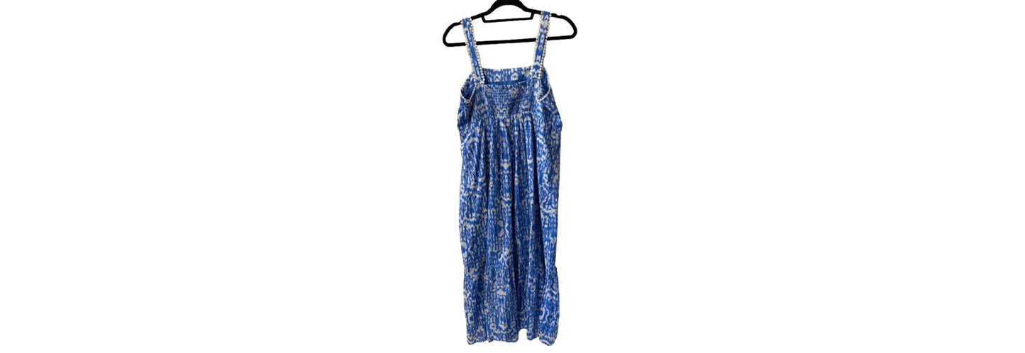 June Conally Ikat Blue Dress - MD | Preowned