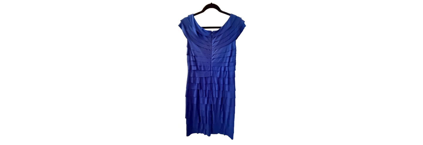 London Times Royal Blue Cocktail Dress - SZ 10 | Preowned