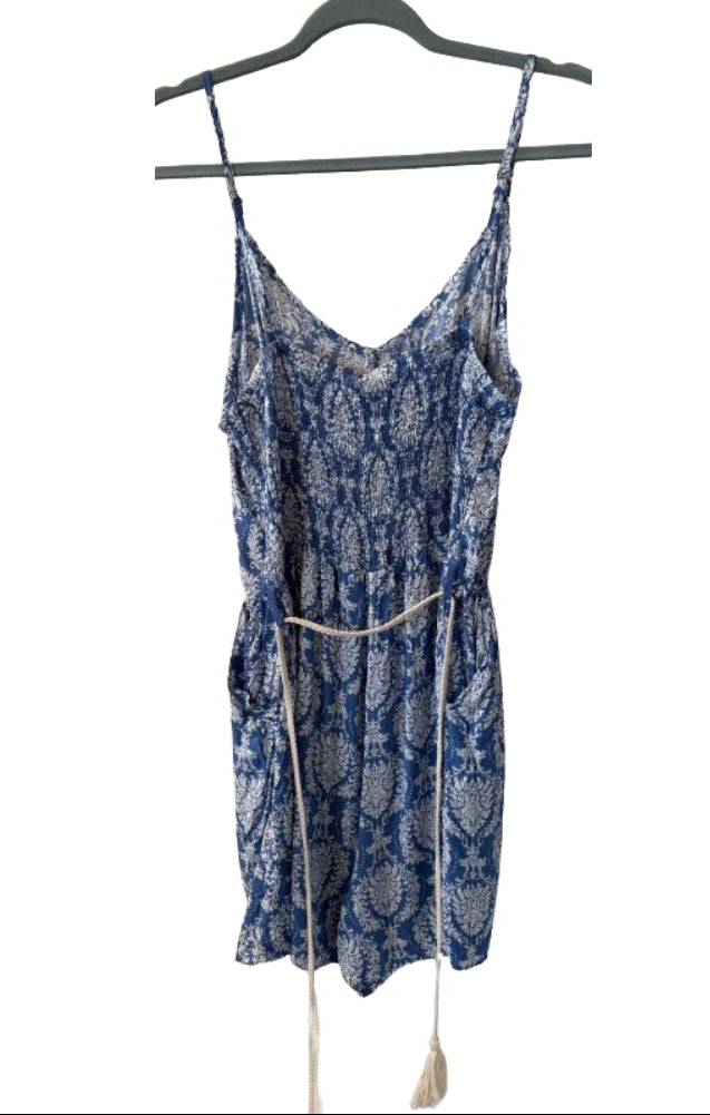 Dodo Blue Floral Romper XL | Preowned