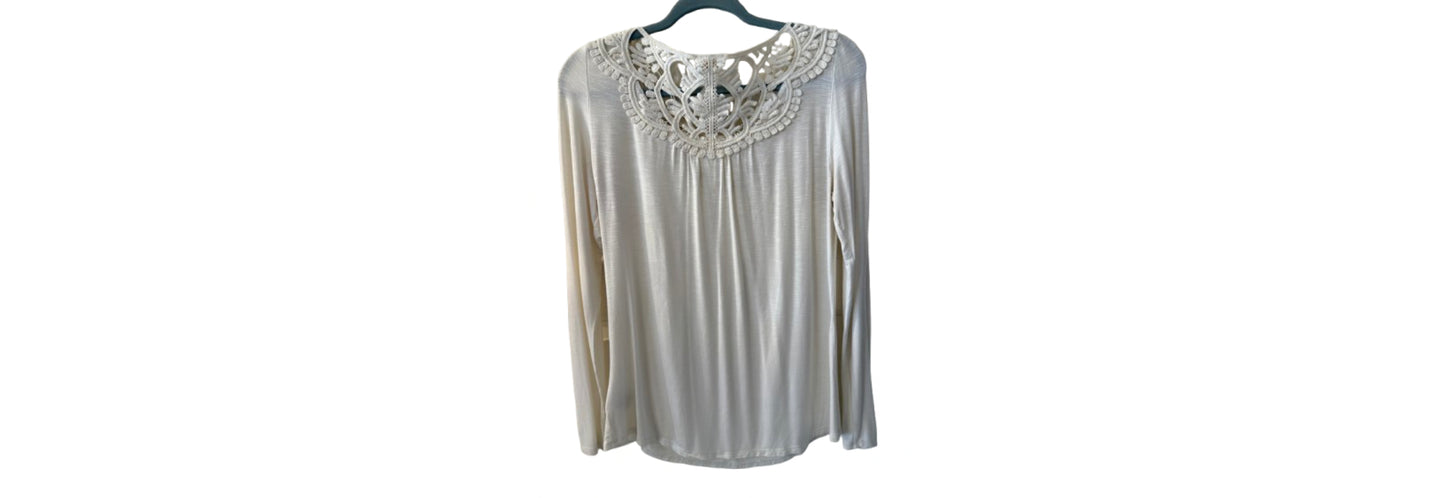 Meadow Rue Top Cream Lace Front - Small | Preowned