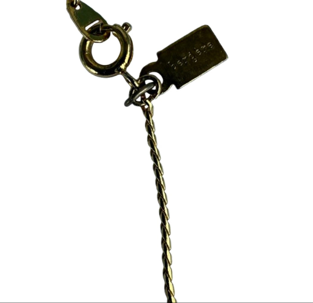 Bergere Vintage Etched Puffed Gold Heart Necklace Gold Filled | Preowned