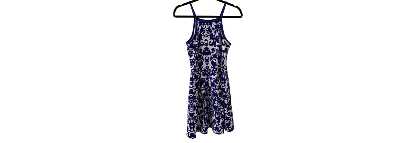Soprano Blue and White China Dress - Medium | Preowned
