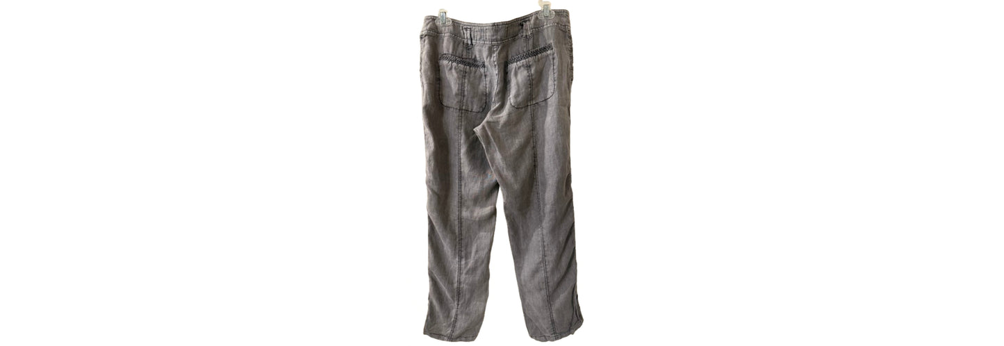 Anthropologie Gray Lace Linen Pants - SZ 28 | Preowned