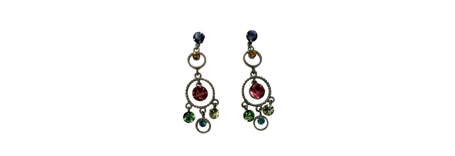 Multi Color Crystal Dangle Earrings | Preowned