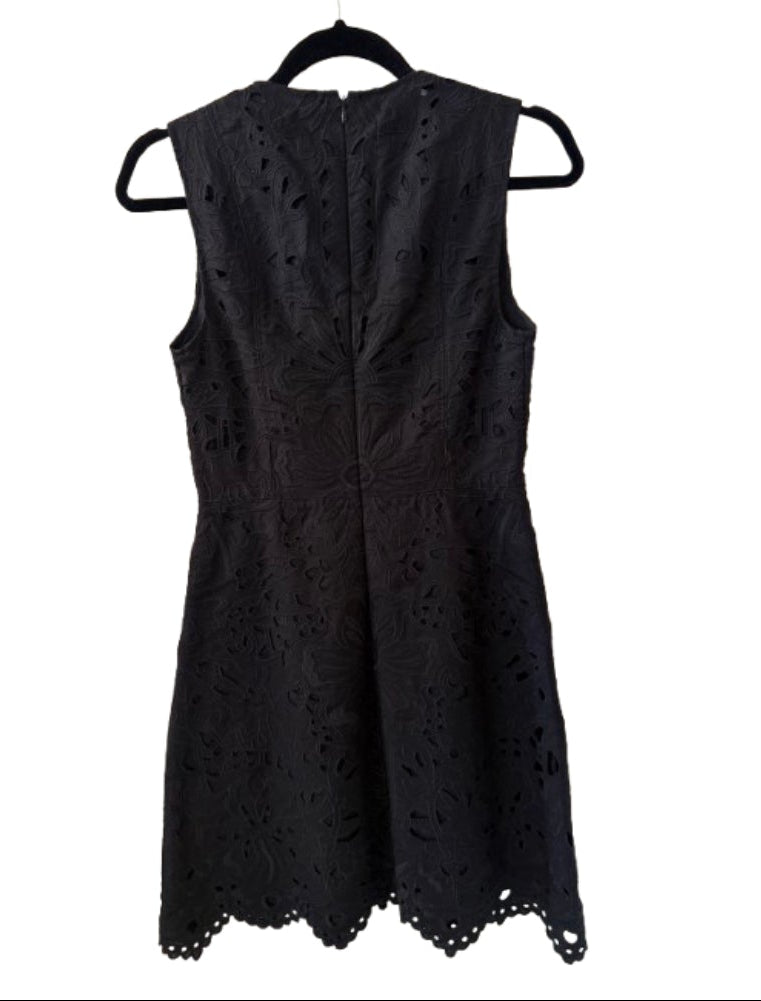 Theory Black Lace Cut Out Sleeveless Dress - SZ 2 | Preowned