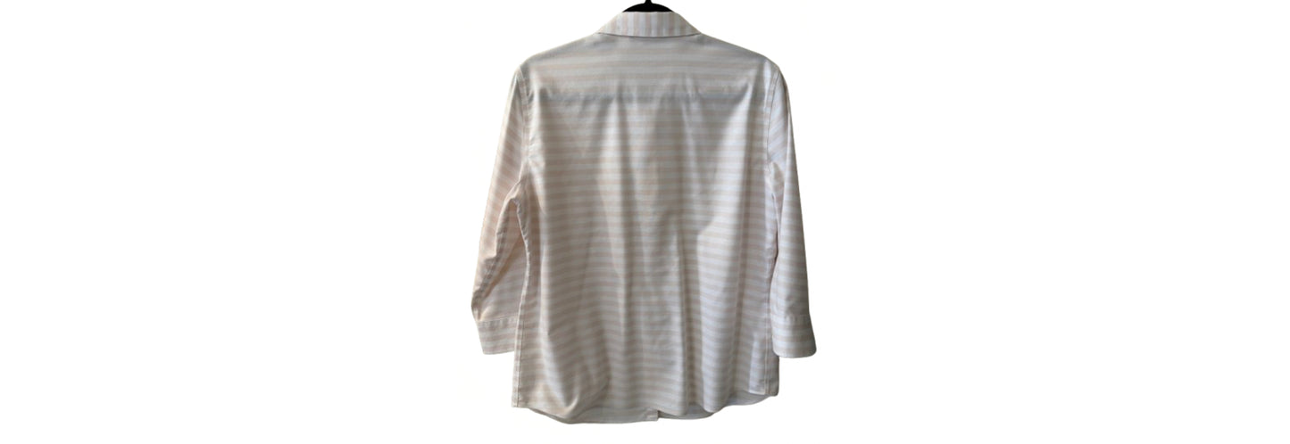 Jones N.Y. Pink and White Striped Shirt - LG | Preowned