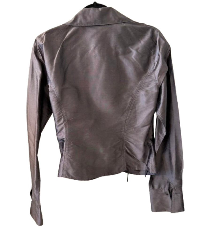 Areli Gray Silk Jacket - SZ 10 | Preowned
