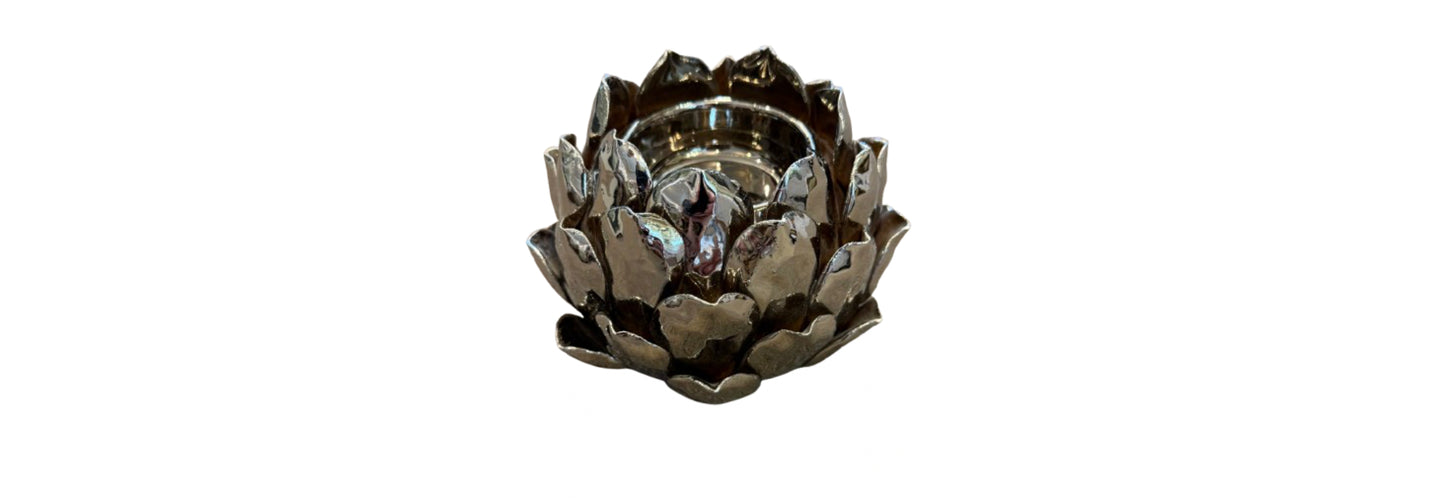 Artichoke Silver Tone Tea Light Holder | Preowned