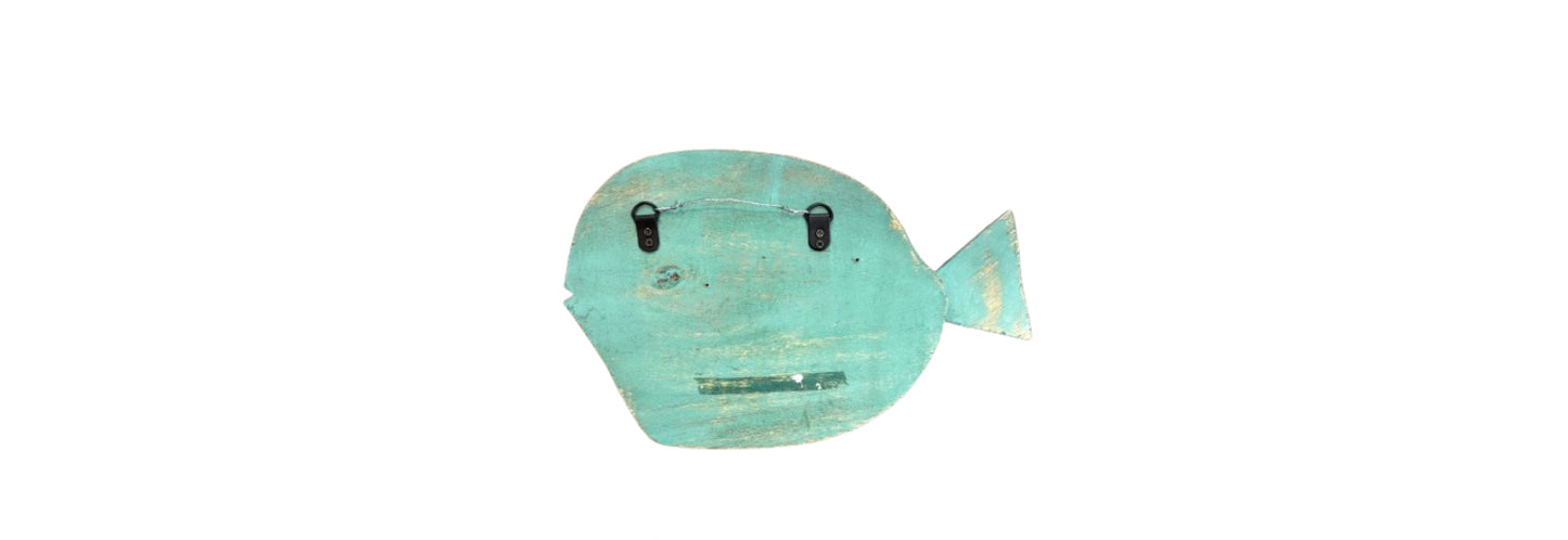 Wooden Fish Aqua Wall Art | Preowned