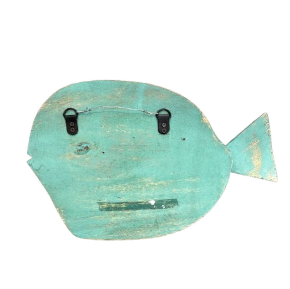 Wooden Fish Aqua Wall Art | Preowned