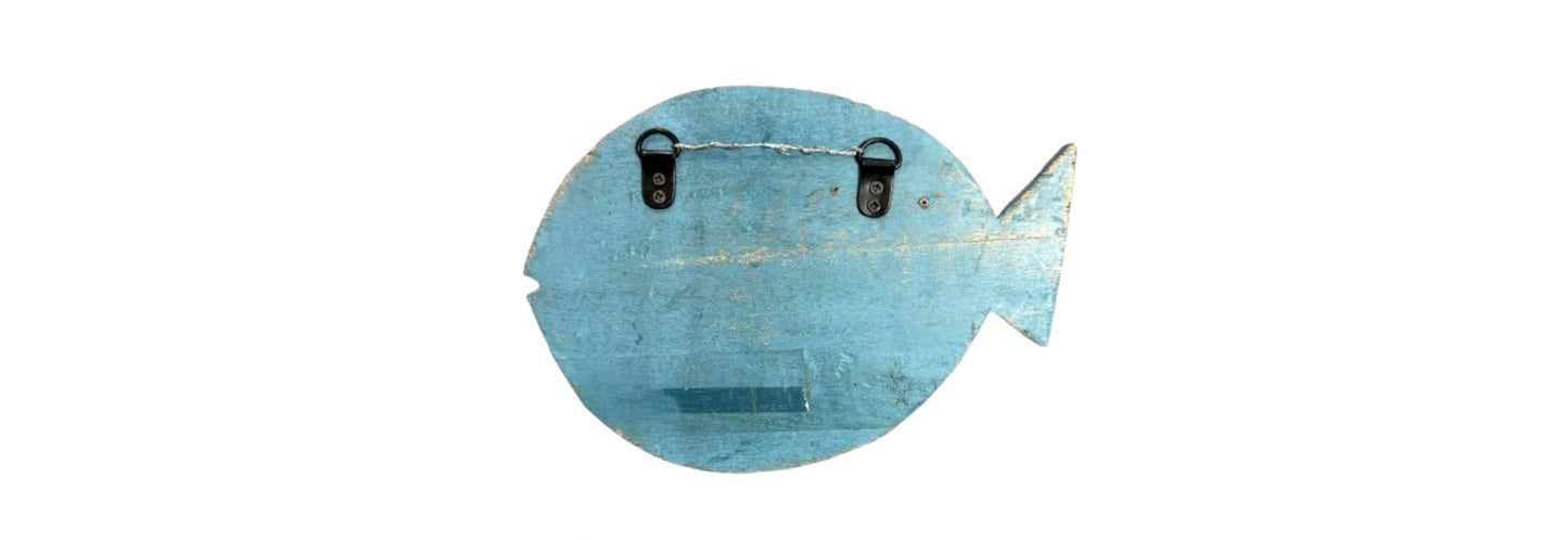 Wooden Fish Blue Wall Art | Preowned