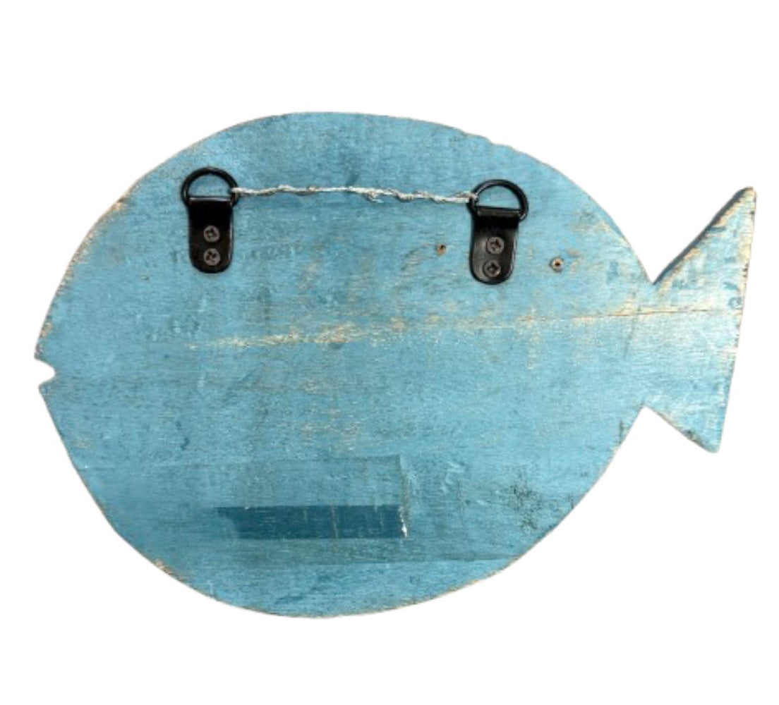 Wooden Fish Blue Wall Art | Preowned