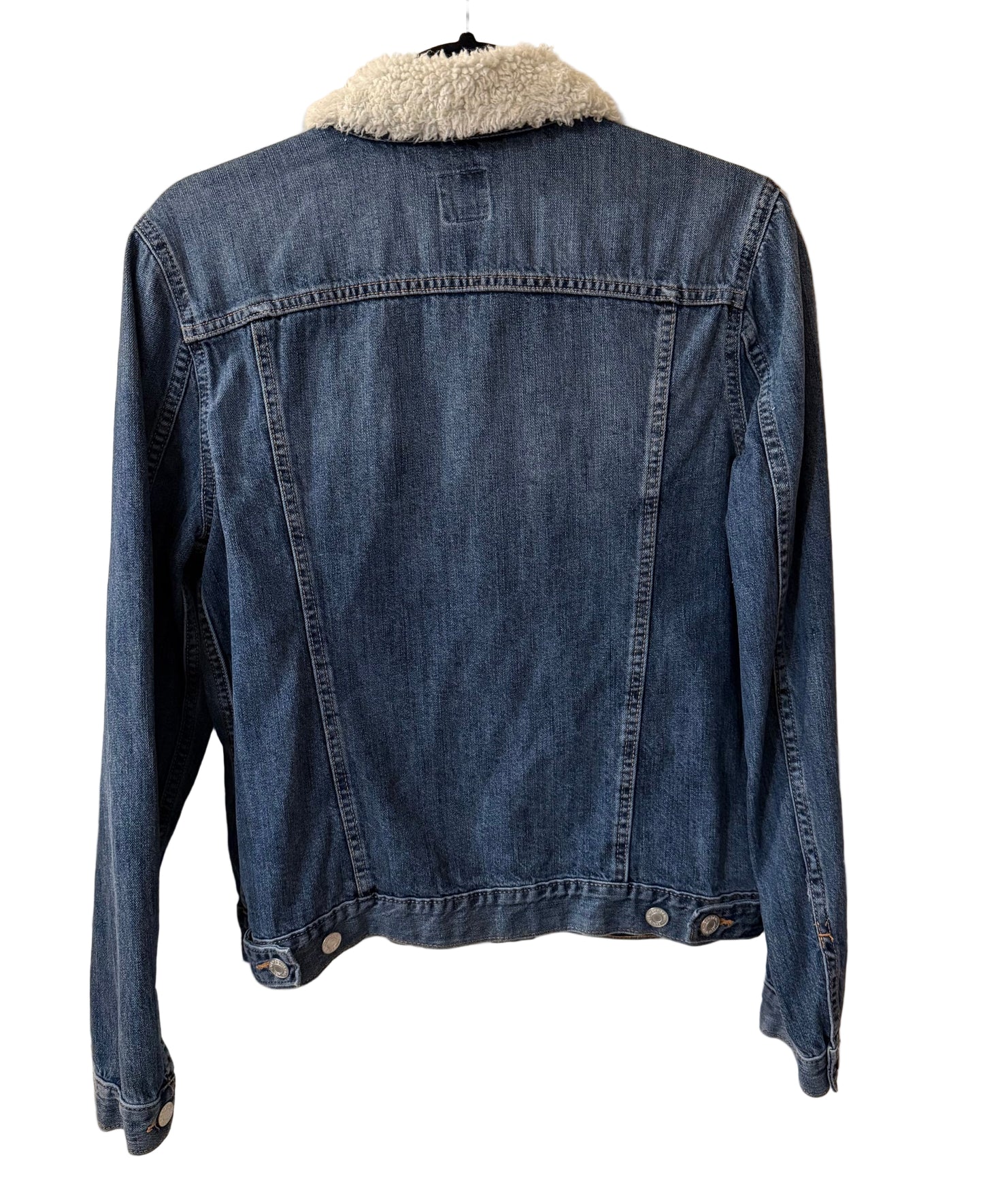 Gap Blue Denim Jacket with Fur Collar - Medium | Preowned