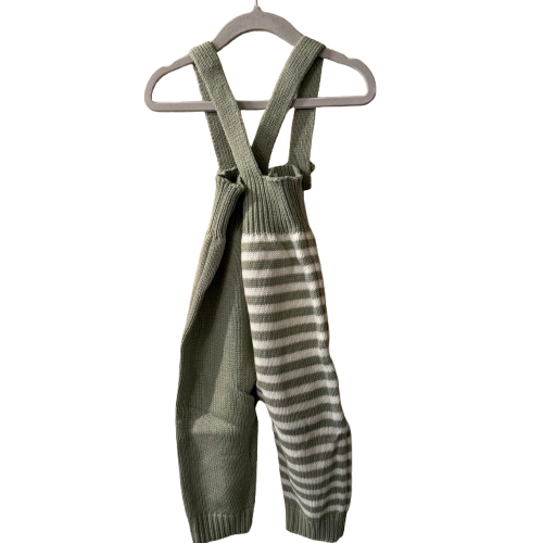 Hand Knit Olive and Off White Overall - Toddler | New