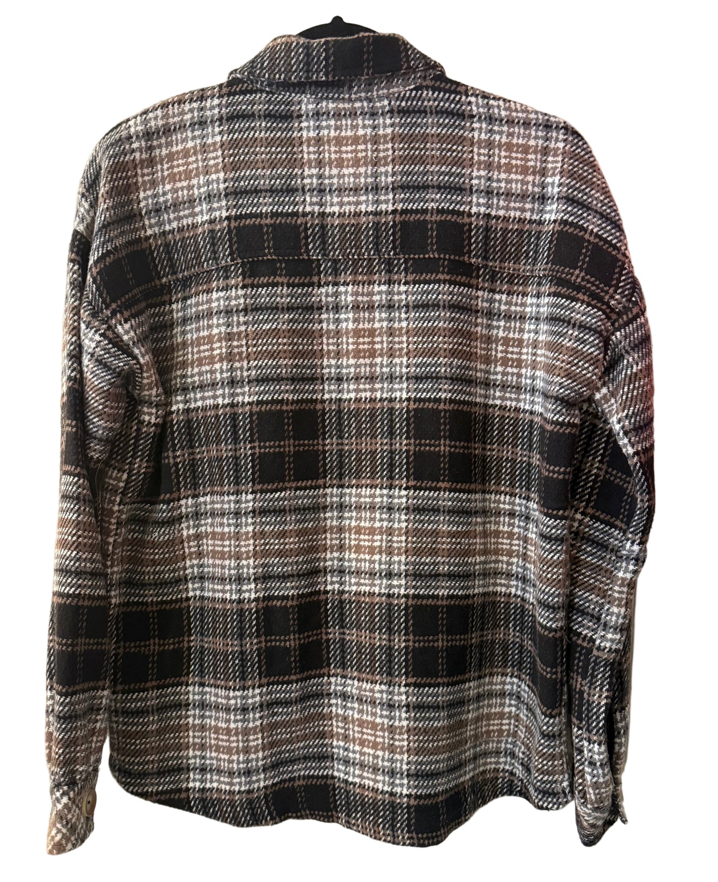 Plaid Shacket Top Mocha/Black SM