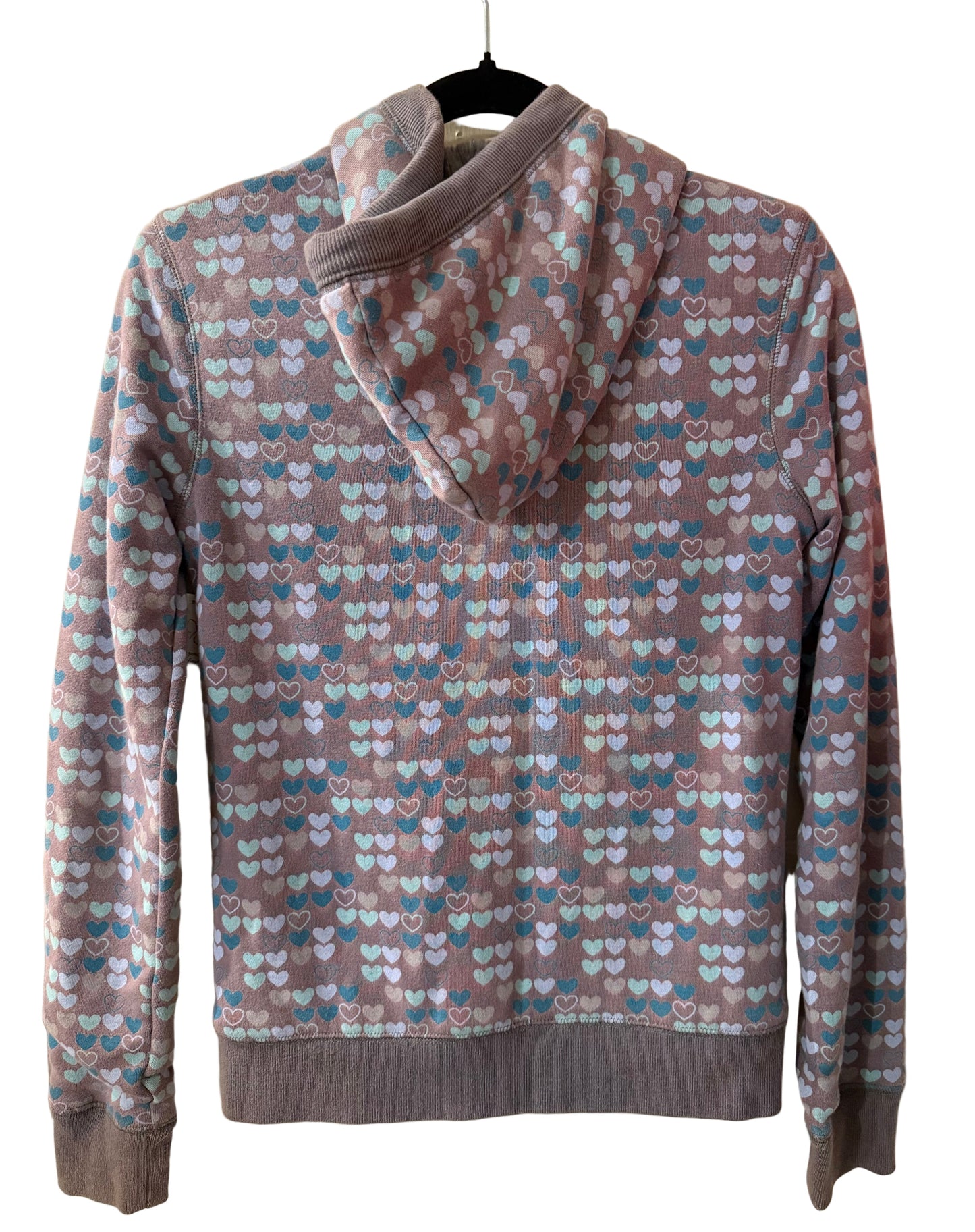 Aeropostale Gray Hoodie with Blue Hearts - MD | Preowned