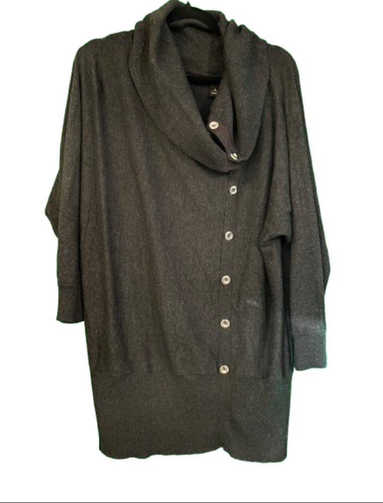 White House Black Market Gray Cowl Neck Sweater X Large | Preowned