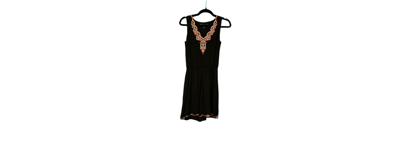 White House Black Market V-Neck Mini Dress Black - XX Small
