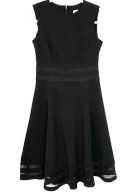 Calvin K Black dresslein Sleeveless Mesh Bottom - Size 10