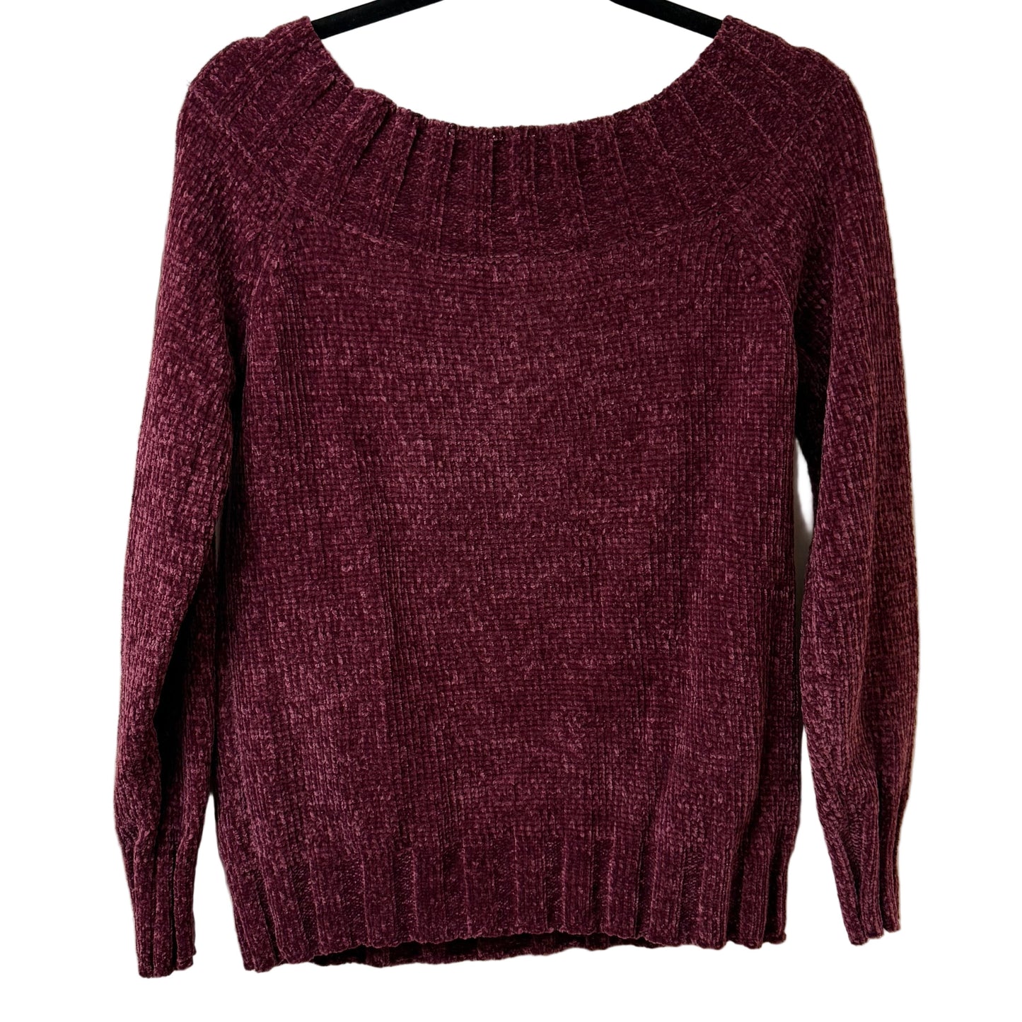 American Rags Soft Knit Wide Neck Wine Sweater - MD | Preowned