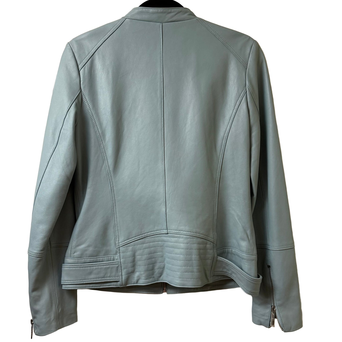 Neiman Marcus Lt. Blue Leather Jacket Medium | Preowned