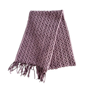 Echo Scarf Lilac Knit with Tassel Edge