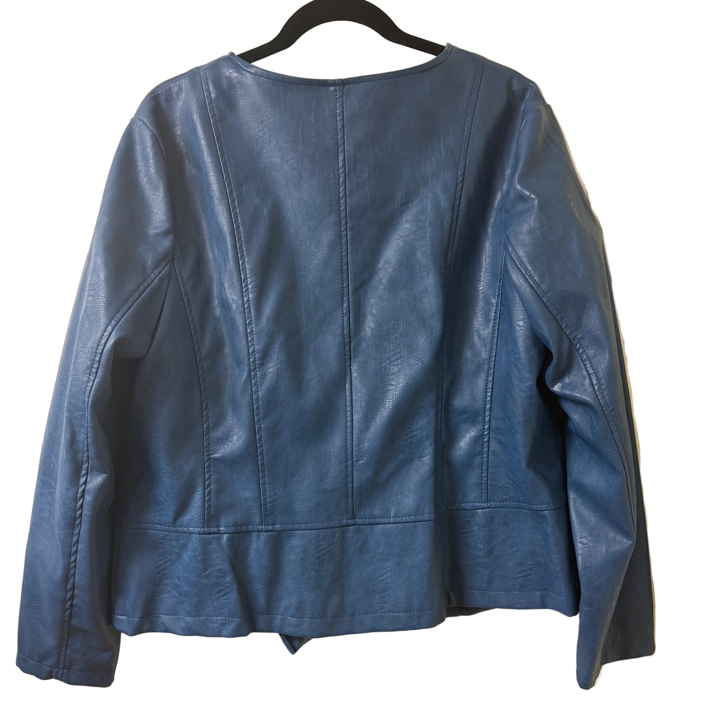 Alfani Blue Faux Leather Moto Jacket SZ XL | Preowned