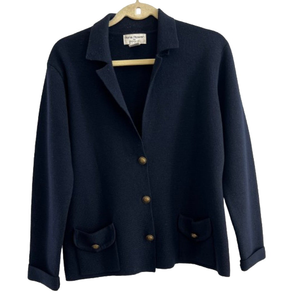 Rena Rownn Cardigan Sweater Navy Blue - Medium