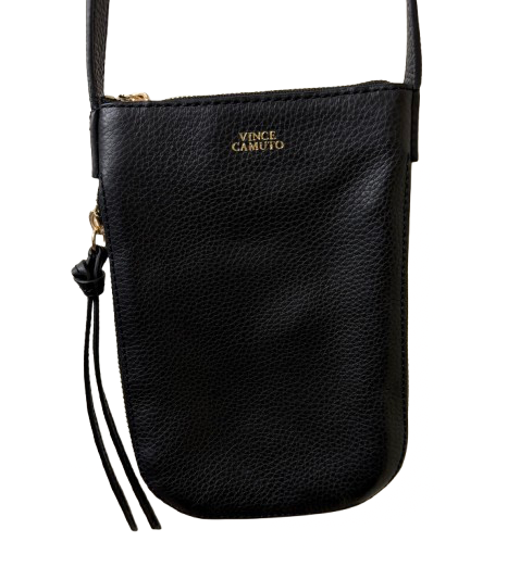 Vince Camuto Kenzy Black Leather Phone Crossbody Bag | Preowned