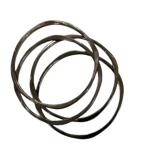 Silver Tone Bangle Bracelets Set of Four | Preowned