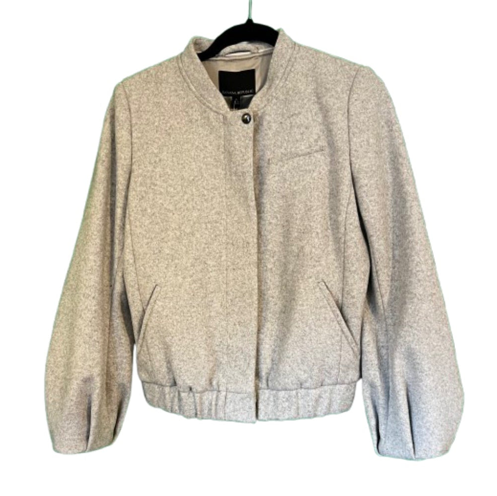 Banana Republic Gray Bomber Jacket - Small | Preowned