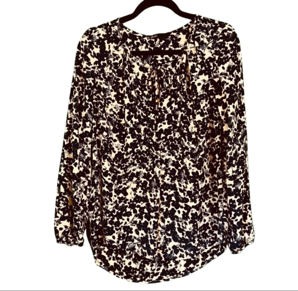 Gibson Blouse Blue Floral XSmall |Preowned