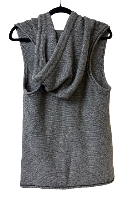 Banana Republic Hooded Gray Lambswool Sweater Vest Medium| Preowned