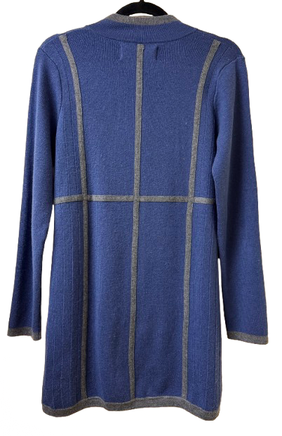 Aventura Eco Merino Wool Blend Blue Full Zip Sweater Dress Small| Preowned