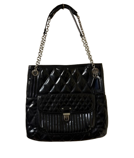 Coach Black Patent Leather Quilted Bag | New with Tags