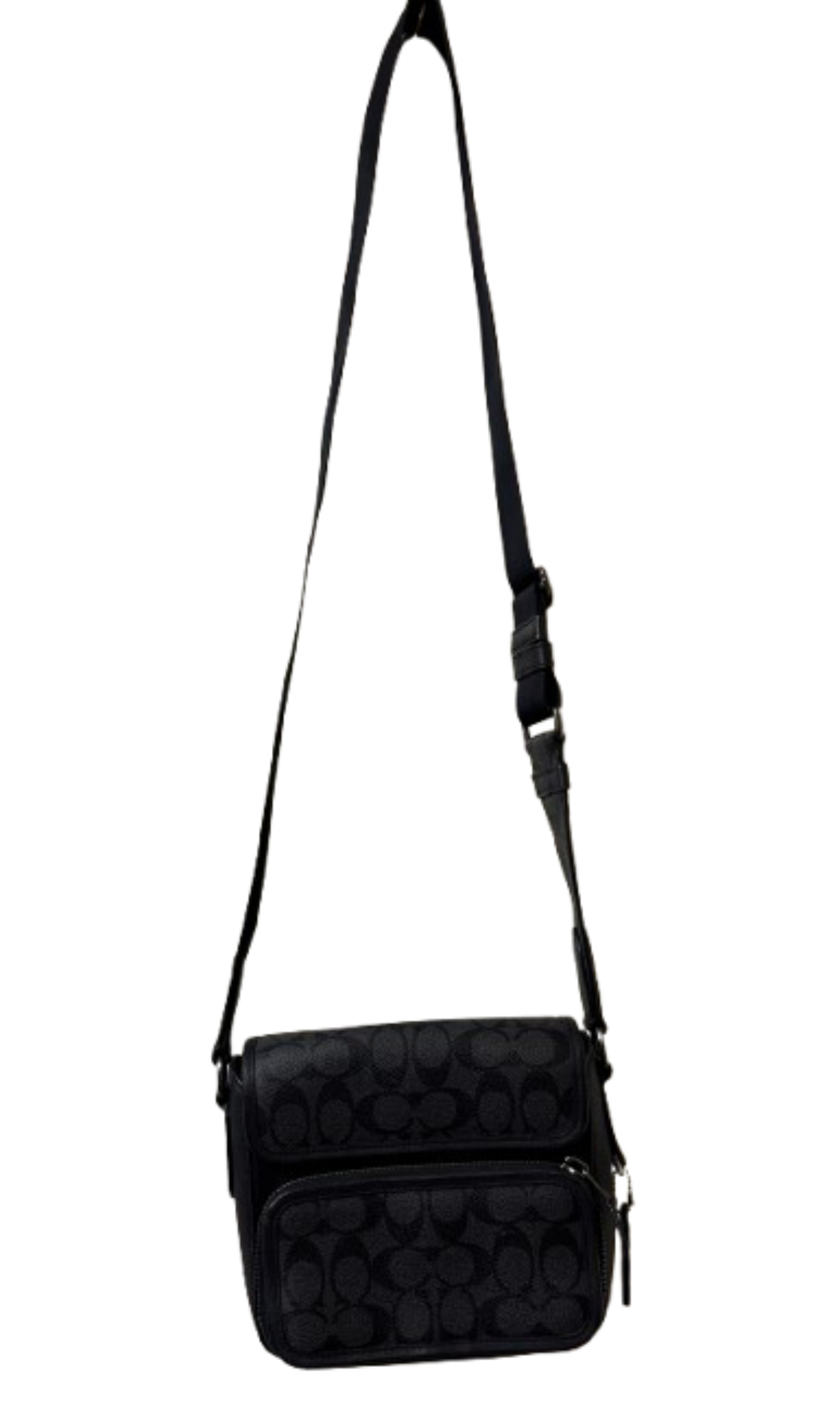 Coach Black Signature Logo Crossbody Bag | Preowned