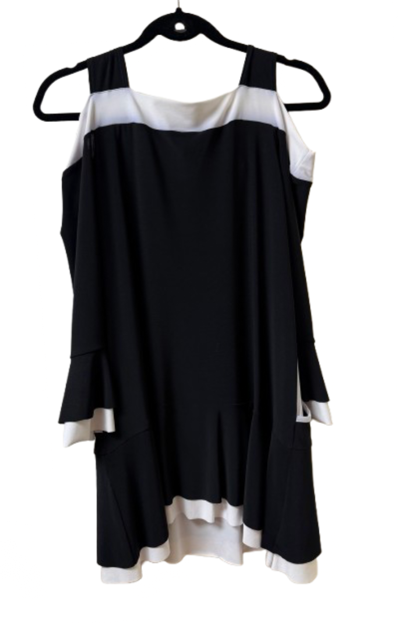 Pretty Woman Black Top with White Cold Shoulder - Medium | Preowned