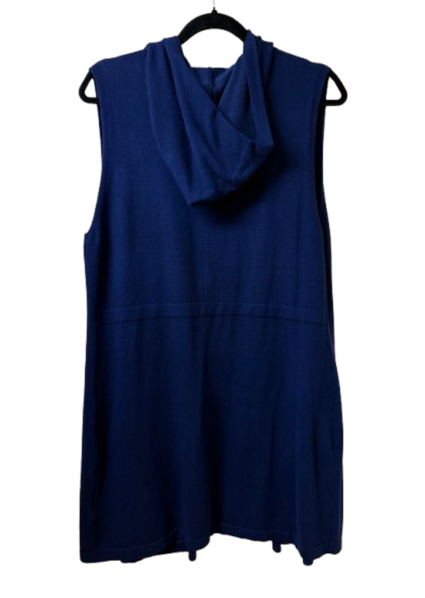 Cyrus Navy Blue Sleeveless Open Hoodie Cardigan - Large | Preowned