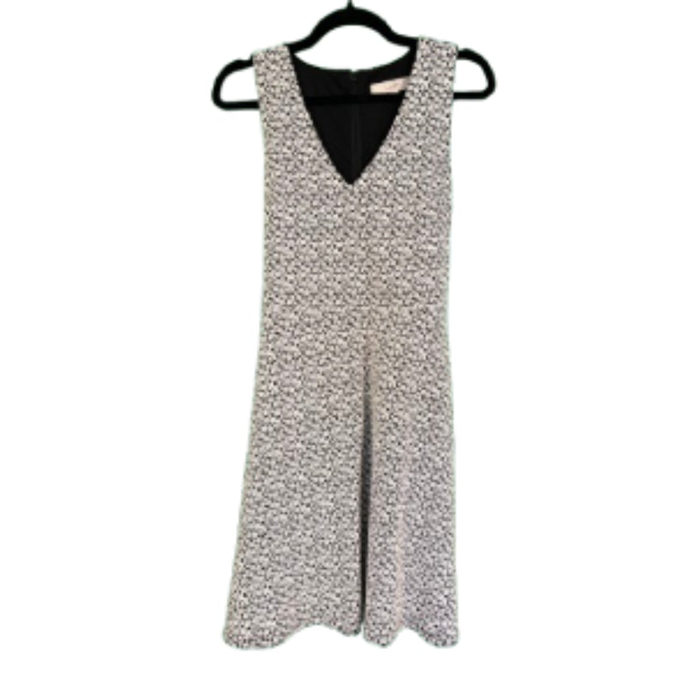 Loft Dress Black White Sleeveless Floral - Size 8
