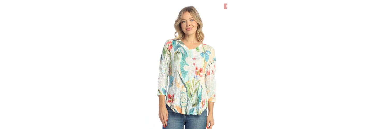 Lemonade Burnout Crushed V-neck Top