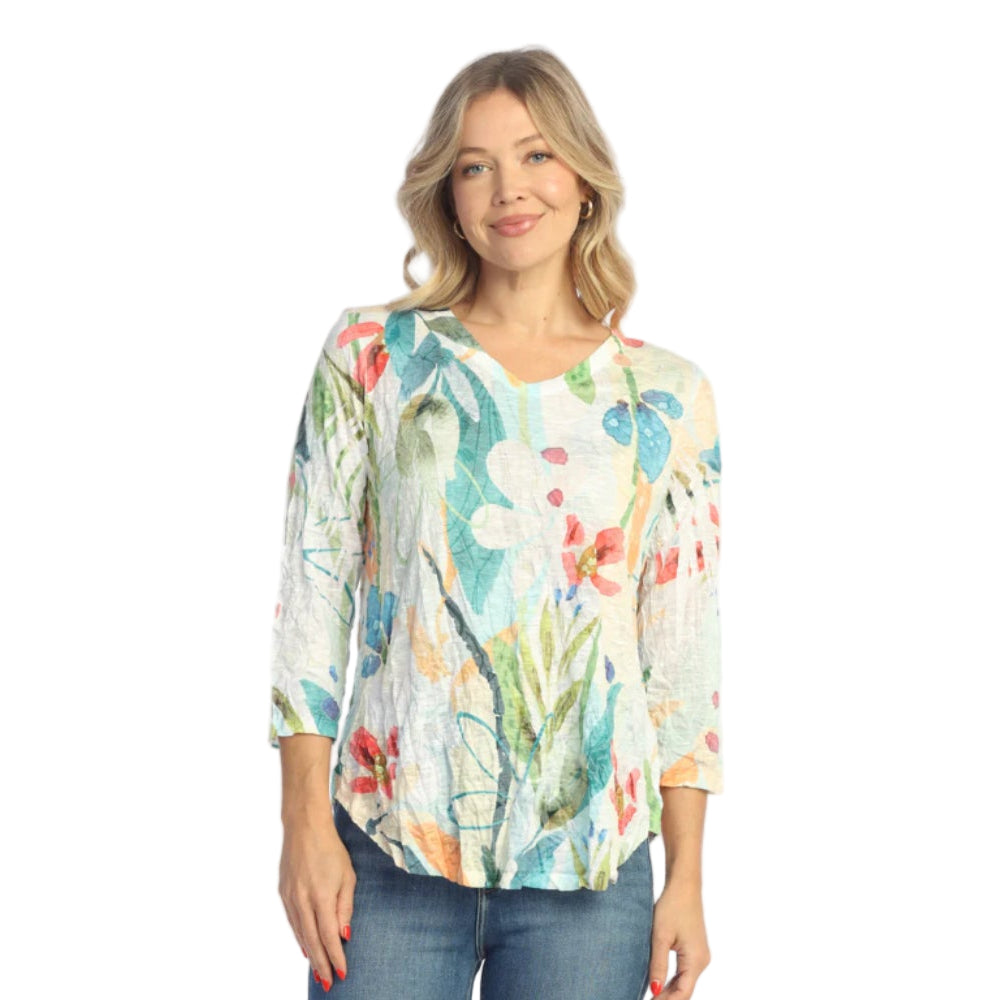 Lemonade Burnout Crushed V-neck Top