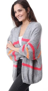 Striped Cardigan Sweater Assorted - One Size